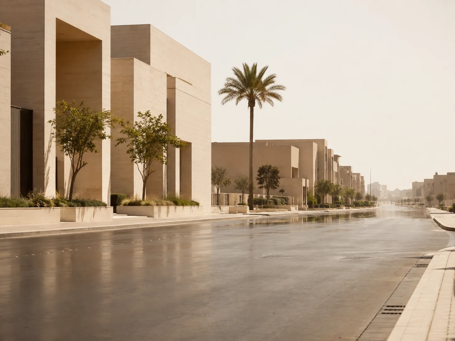 حرارة الظهيرة في شارع سعودي خالٍ